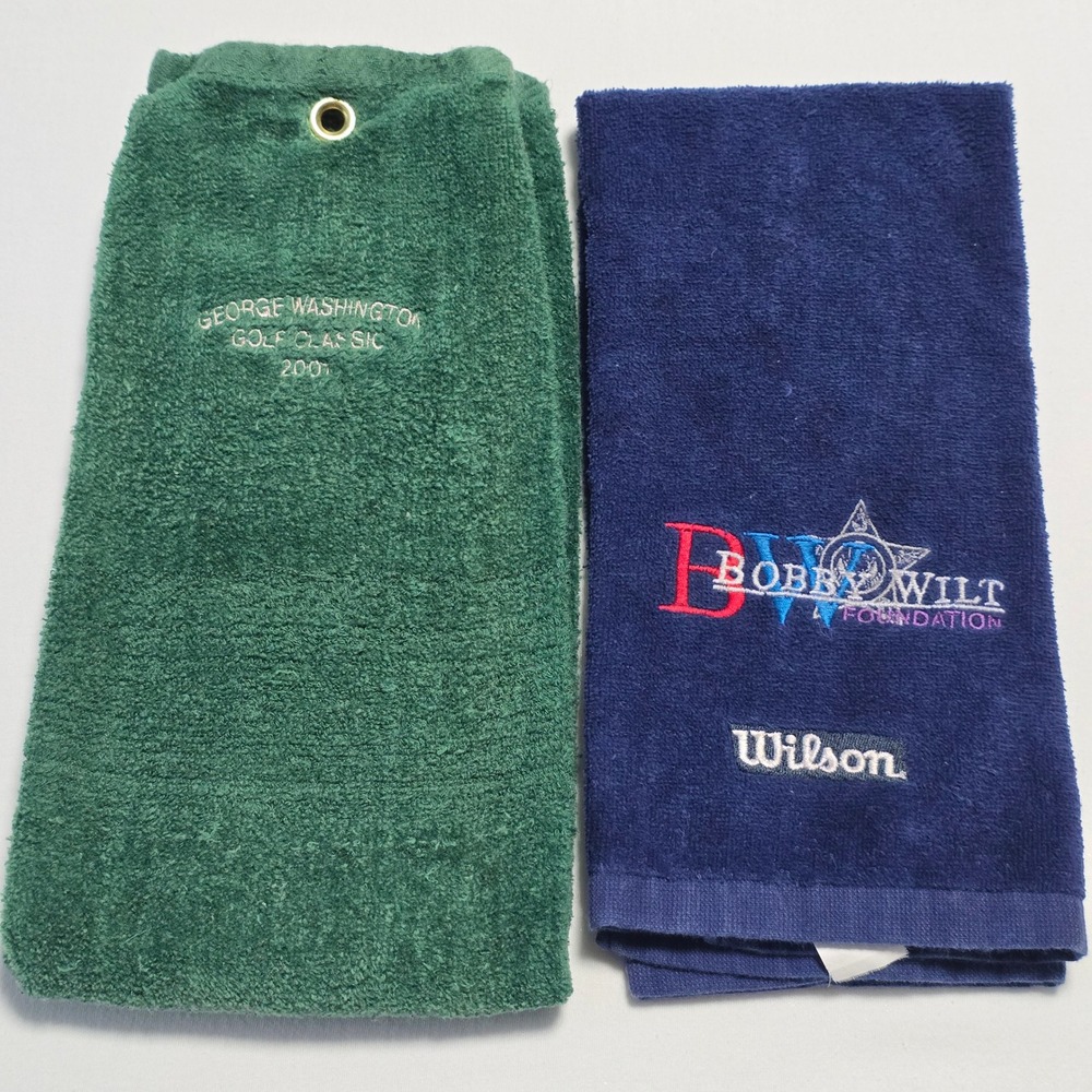 2 Golf Towels Wilson Bobby Wilt Foundation George Washington Golf Classic 2001